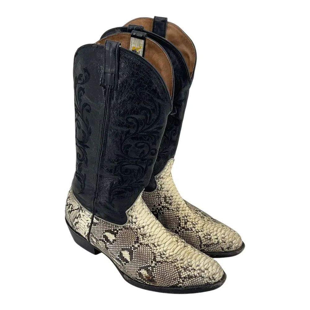 Rogers Boots Handmade Python Snakeskin Leather Cowgirl Boots  11
